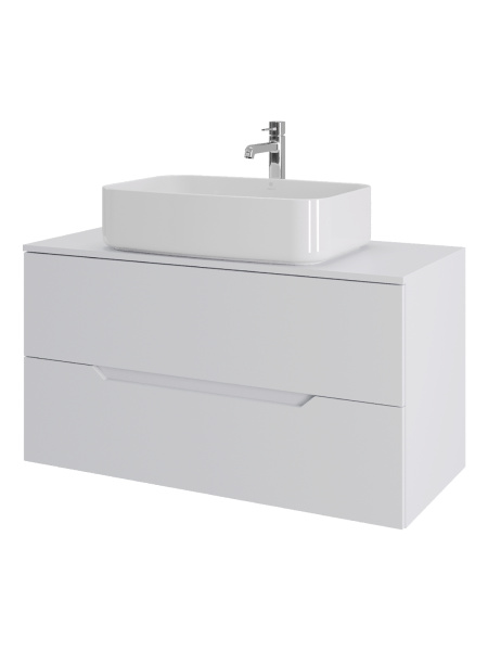 Тумба с раковиной подвесная 100 см, Orange Line Li-100TuwMDF+B07-600W белый