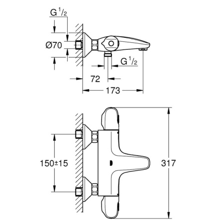 Термостат для ванны Grohe Grohtherm 1000 New 34816003