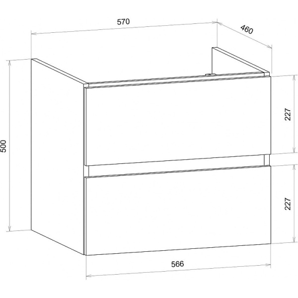 База под раковину напольная Art&max AM-Techno-600-2C-SO-LW635 Сосна