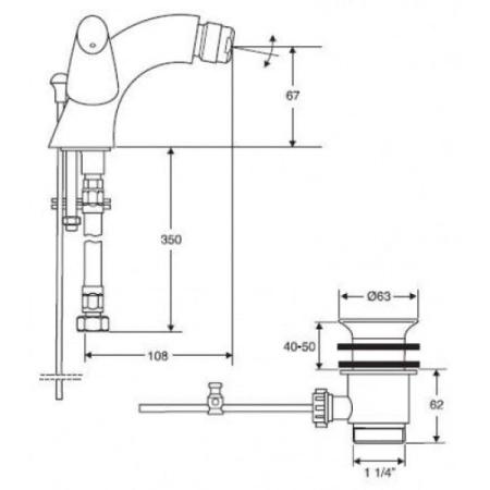 Смеситель для биде Jacob Delafon Ginko E73905-CP