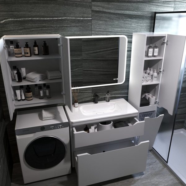 Тумба под раковину Style Line Марелла 90 Люкс Plus СС-00002416 белый матовый