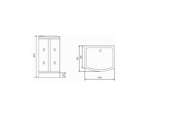 Душевая кабина (120х90) Timo Comfort T-8815C