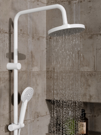 Душевая система смеситель с изливом Orange Lutz M04-932w  белый