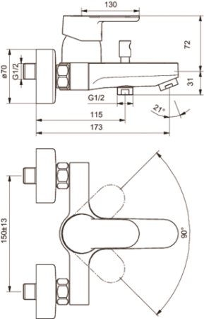 Комплект смесителей 3 в 1 Ideal Standard Vito B1132AA