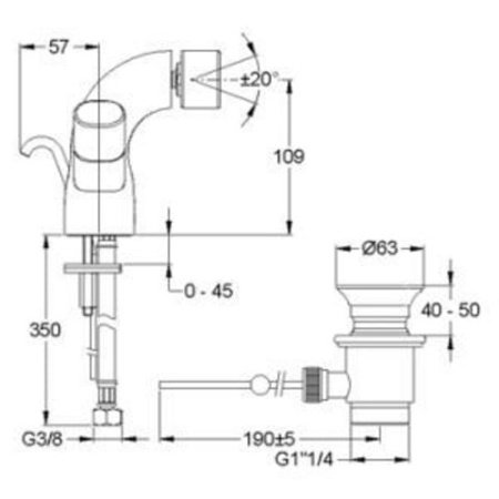 Смеситель для биде Jacob Delafon Talan E10088RU-CP