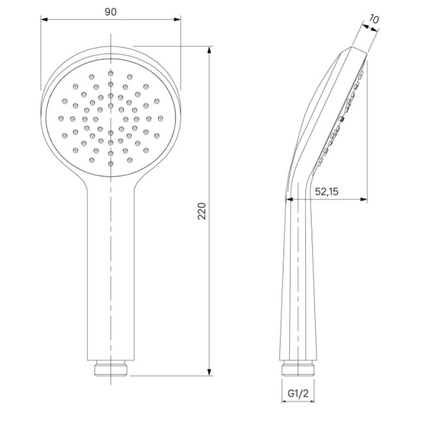 Смеситель для душа с верхней лейкой Milardo Simp (SIMSB1FM89)