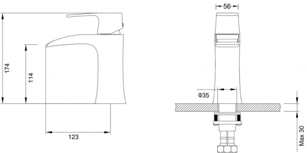 Смеситель для раковины Timo Lumi 4261/00F хром