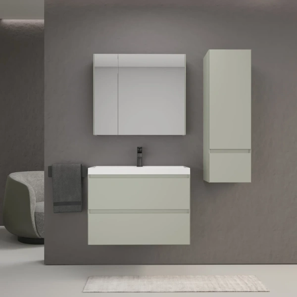 Тумба подвесная без раковины 80 см Style Line Манхэттен ЛС-00002361 оливковый матовый