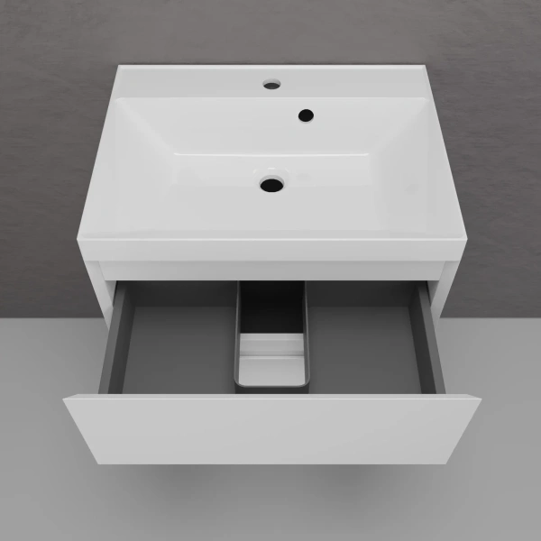 Тумба подвесная без раковины 60 см Style Line Манхэттен ЛС-00002365 белый матовый