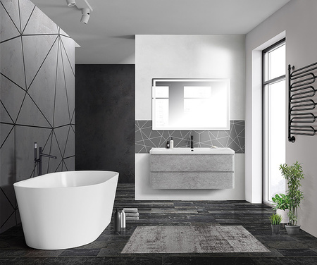 База под раковину BelBagno ALBANO-1200-2C-SO-CVG подвесная Cemento Verona Grigio