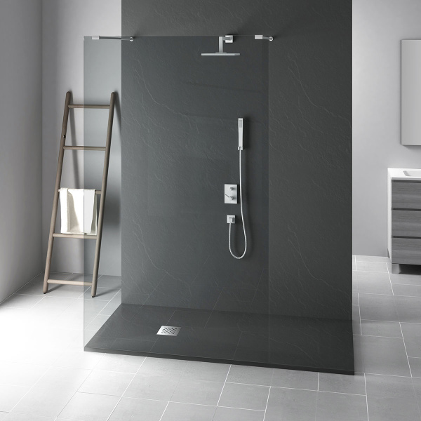 Душевой поддон из искусственного камня (90х90) Vincea VST-4SR9090A, антрацит