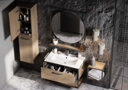 Шкаф подвесной Aquaton Лофт Фабрик 1A242803LTDY0 дуб эндгрейн