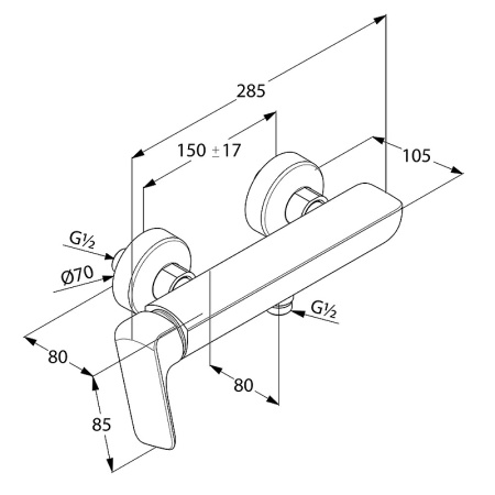 Смеситель для душа Kludi Ameo 416750575