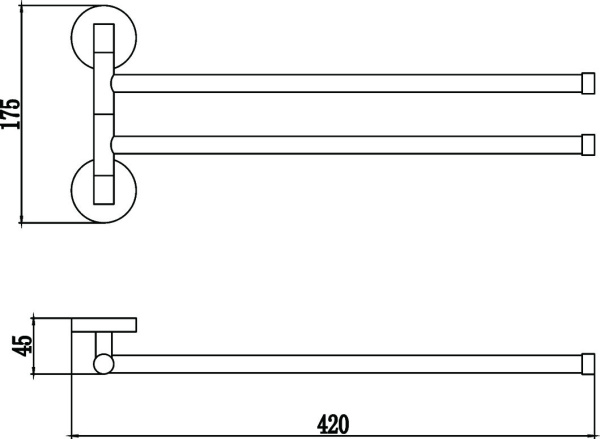Держатель для полотенец поворотный 2-ой Savol 87 S-008702