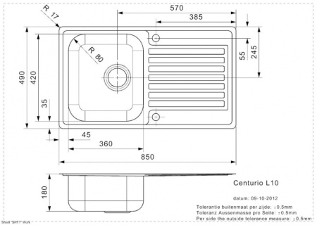 Мойка кухонная Reginox Centurio L10 43211