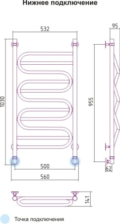 Полотенцесушитель водяной Сунержа Иллюзия 00-0110-1050