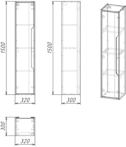 Пенал подвесной Grossman ЛАЙФ  303202 винтажное дерево темное/графит
