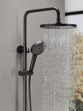 Душевая система с однорычажным смесителем для душа AGGER Sweet A2791244 черный матовый