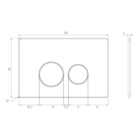 Кнопка смыва Oliveeka OL-R22-CR, хром глянец