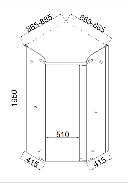 Душевой уголок Taliente 90х90 TA-09093-1MP