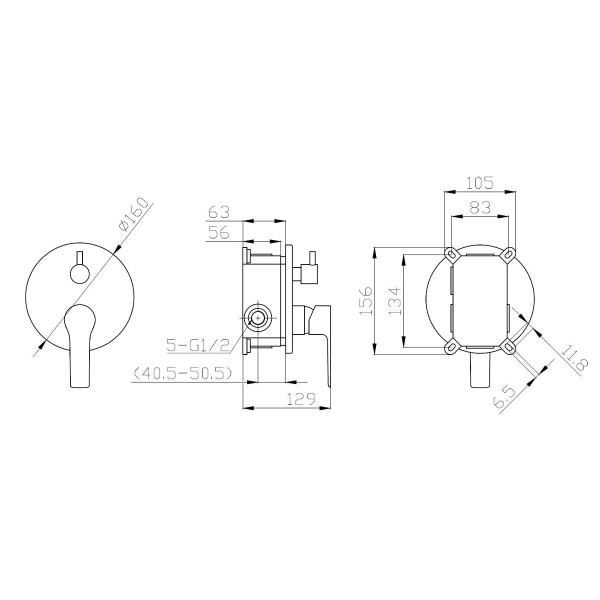 Смеситель для душа встроенный ESKO Singapore SB83-3