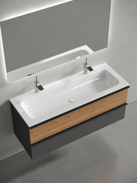 Тумба под раковину Sancos  Delta DL120GR дуб красный/графит