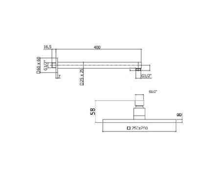 Верхний душ BelBagno ROMANO ROM-SLD-CRM