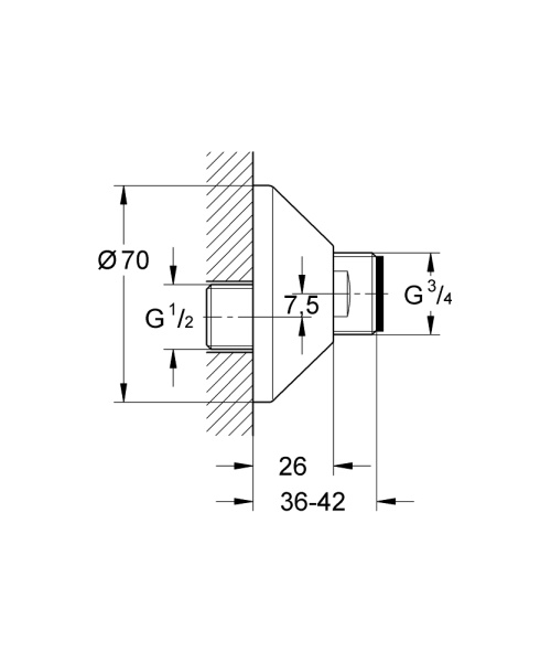 S-образный эксцентрик Grohe 12075 000  (12075000)