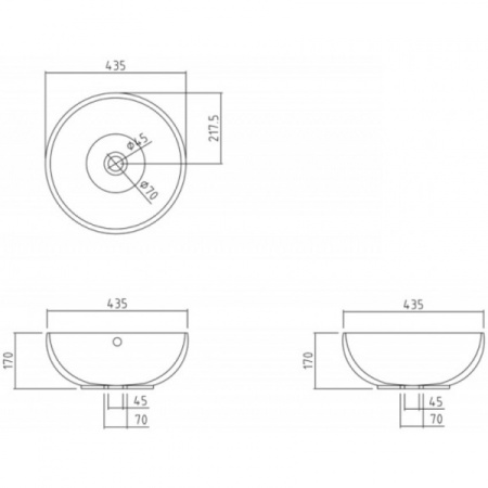 Раковина Bravat Circle C22283W-ENG
