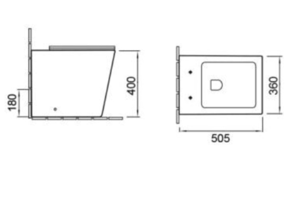 Унитаз приставной безободковый SantiLine SL-5021