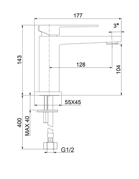 Смеситель для раковины Webert Pegaso PE830102560SSE, черный Смеситель для раковины Webert Pegaso PE830102560SSE, черный