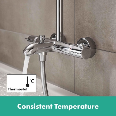 Душевая система с термостатом для ванны Hansgrohe Crometta S 240 1jet Showerpipe 27320000 хром