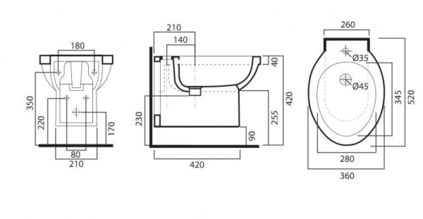 Биде подвесное AM.PM Bliss C553411WH
