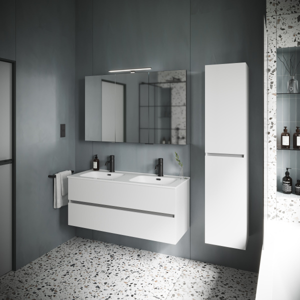 Тумба под раковину Sancos  Urban UR120-2W белый глянец