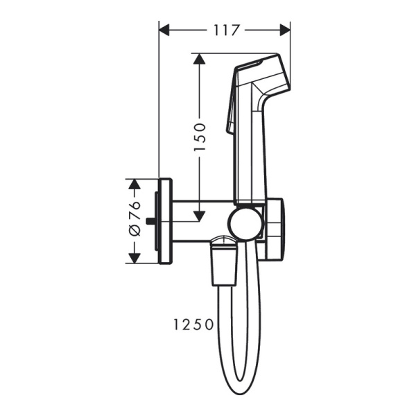 Гигиенический набор Hansgrohe Bidette S 1jet 29232340 Гигиенический набор Hansgrohe Bidette S 1jet 29232340