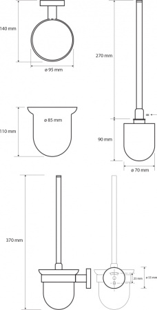 Ершик для унитаза Bemeta Dark 104113010