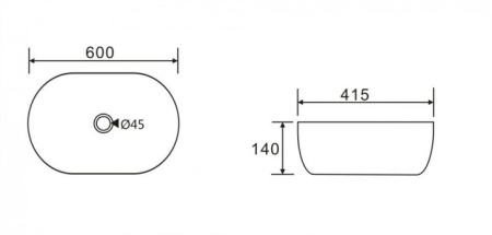Раковина накладная Koller Pool ROUND (60х41.5) RN-0600-WB