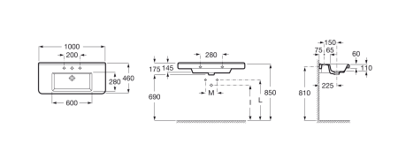 Раковина подвесная (100х46) Roca Dama-N  327780000