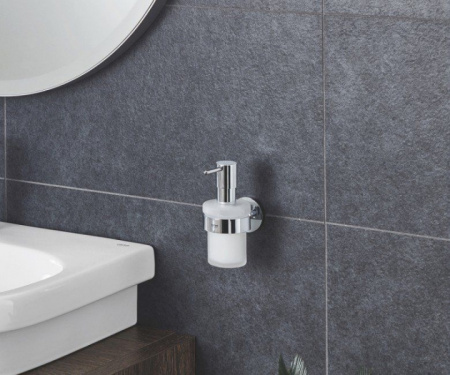 Дозатор жидкого мыла с держателем Grohe Essentials 40448 001 (40448001) хром
