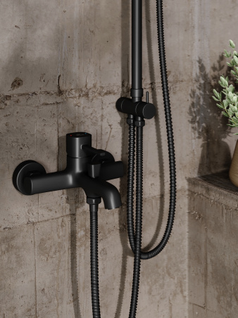 Душевая система смеситель с изливом Orange Karl M05-934b черный