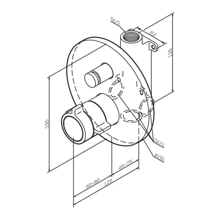 Смеситель для ванны на 2 потребителя термостат Am.Pm X-Joy F85A45600 хром