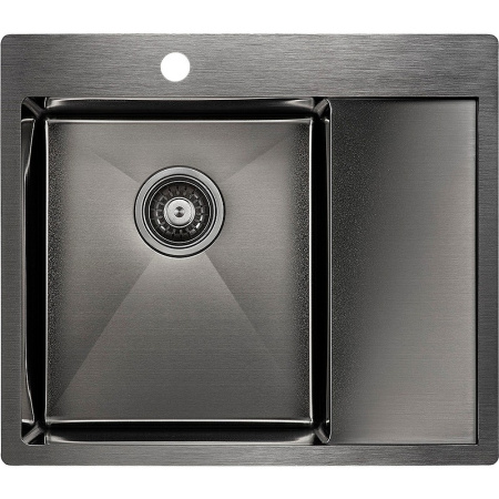 Кухонная мойка Paulmark  Flank PM225951-GML вороненая сталь левая