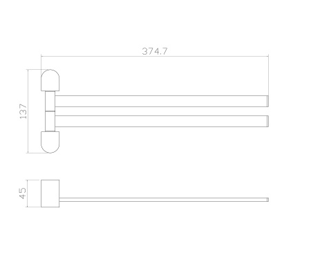 Полотенцедержатель поворотный WONZON & WOGHAND CARBON, черный WW-7731