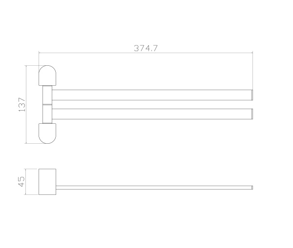 Полотенцедержатель поворотный WONZON & WOGHAND CARBON, черный WW-7731