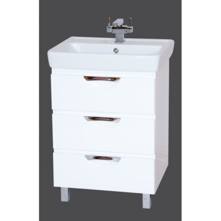 Тумба Misty Жасмин 60 с 3 - мя ящиками + раковина (белая)