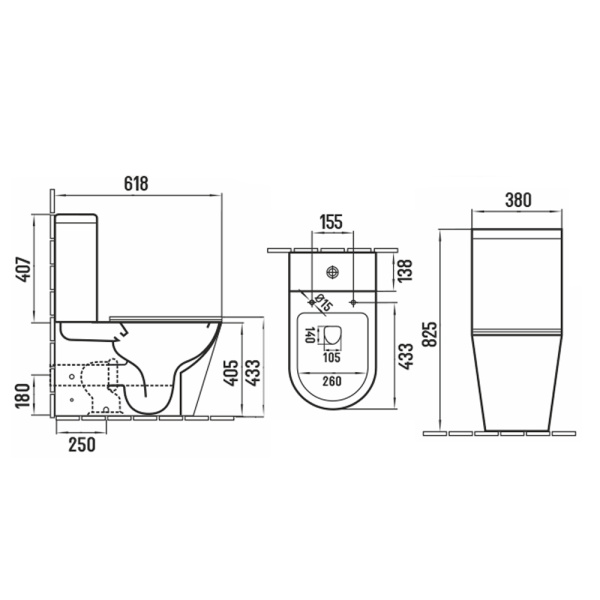 Унитаз напольный безободковый Melana MLN-310307