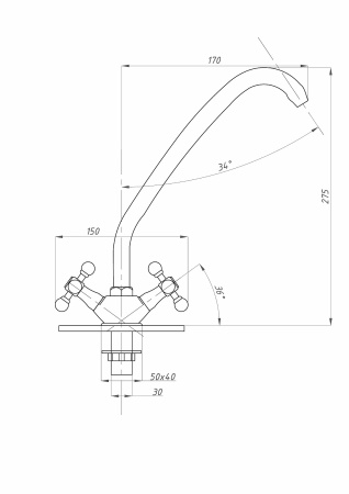 Смеситель для кухни ПСМ-Профсан  СТАНДАРТ-Б PSM-117-89
