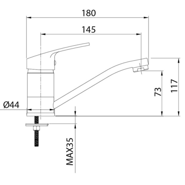 Смеситель для умывальника Milardo Simp (SIMSBR0M01)