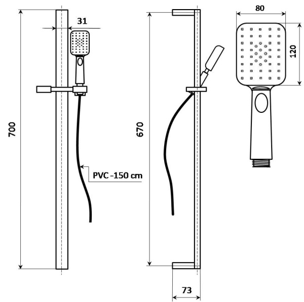 Душевой гарнитур Kerama Marazzi Fioretto RVCR121KM
