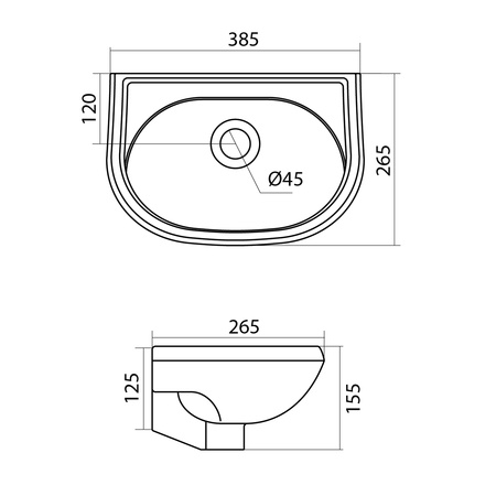 Раковина подвесная (38,5х26,5) Santek Бриз 40 1WH110439